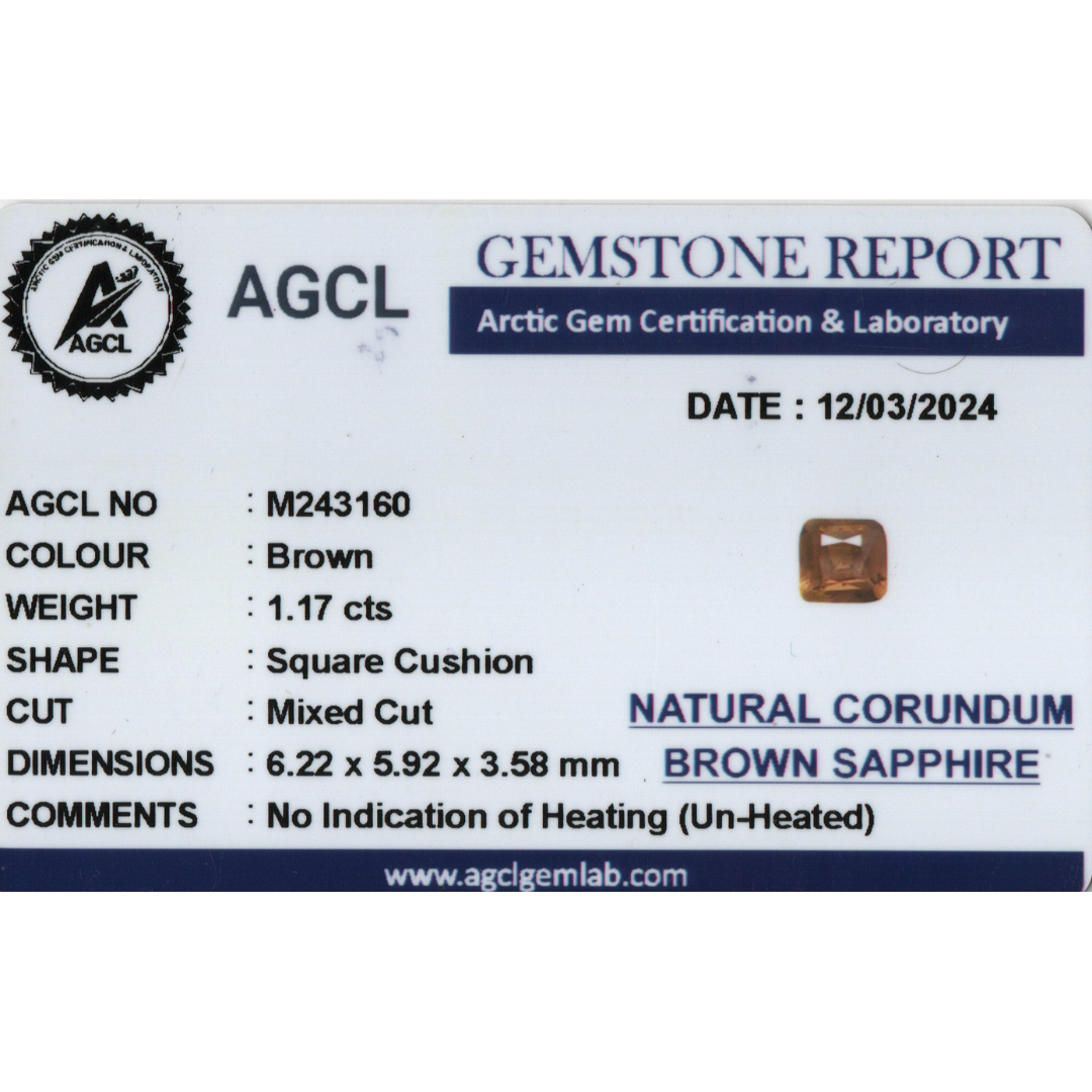 Brown Sapphire - (Un-Heated) Brown 1.17Ct