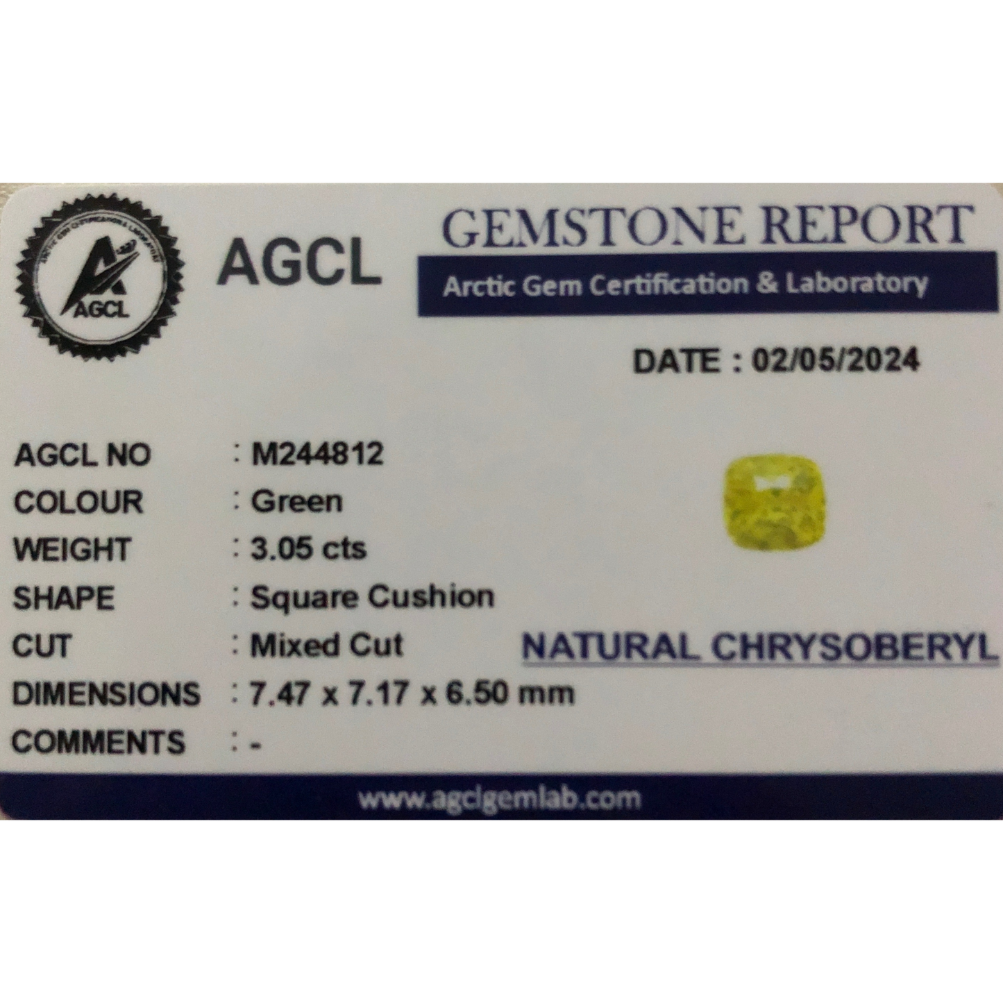 Chrysoberyl - Green 3.05Ct