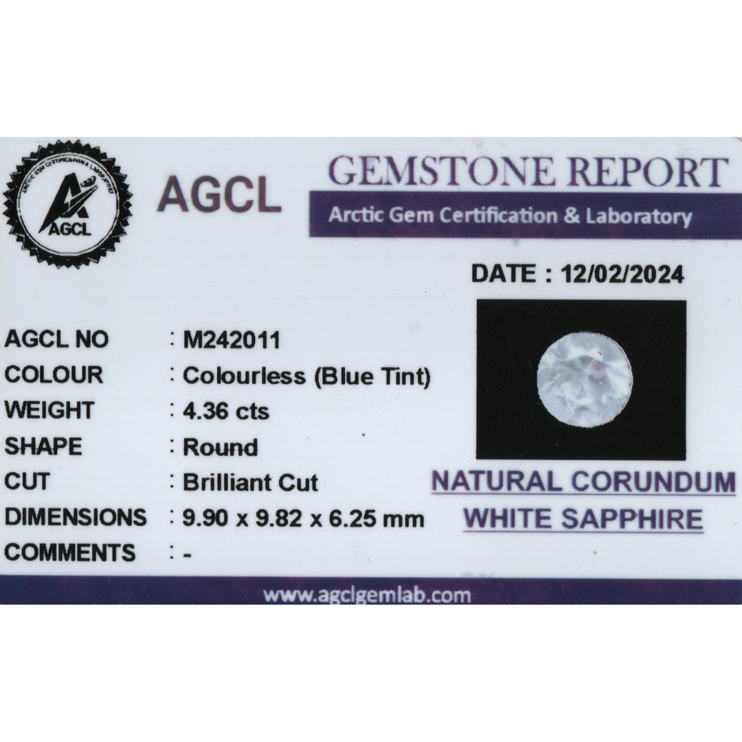White Sapphire - Blue Tint 4.36Ct