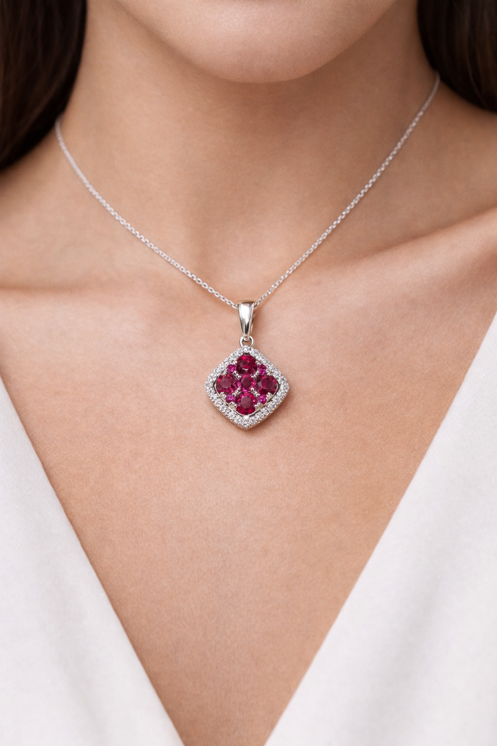 Ceylon Crimson Crest Pendant