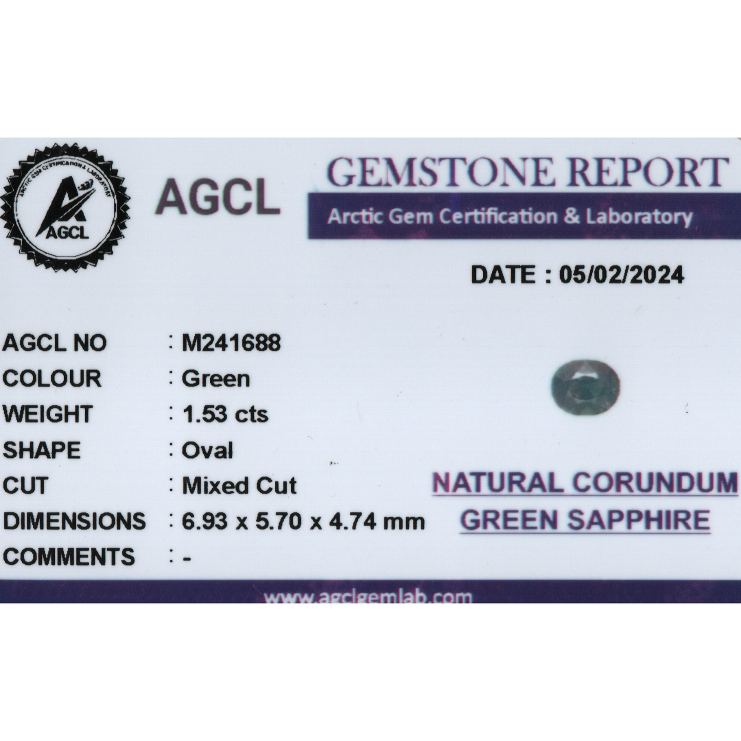 Green Sapphire - Green 1.53Ct