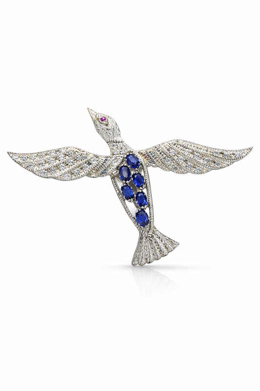 Skywing Sapphire Brooch