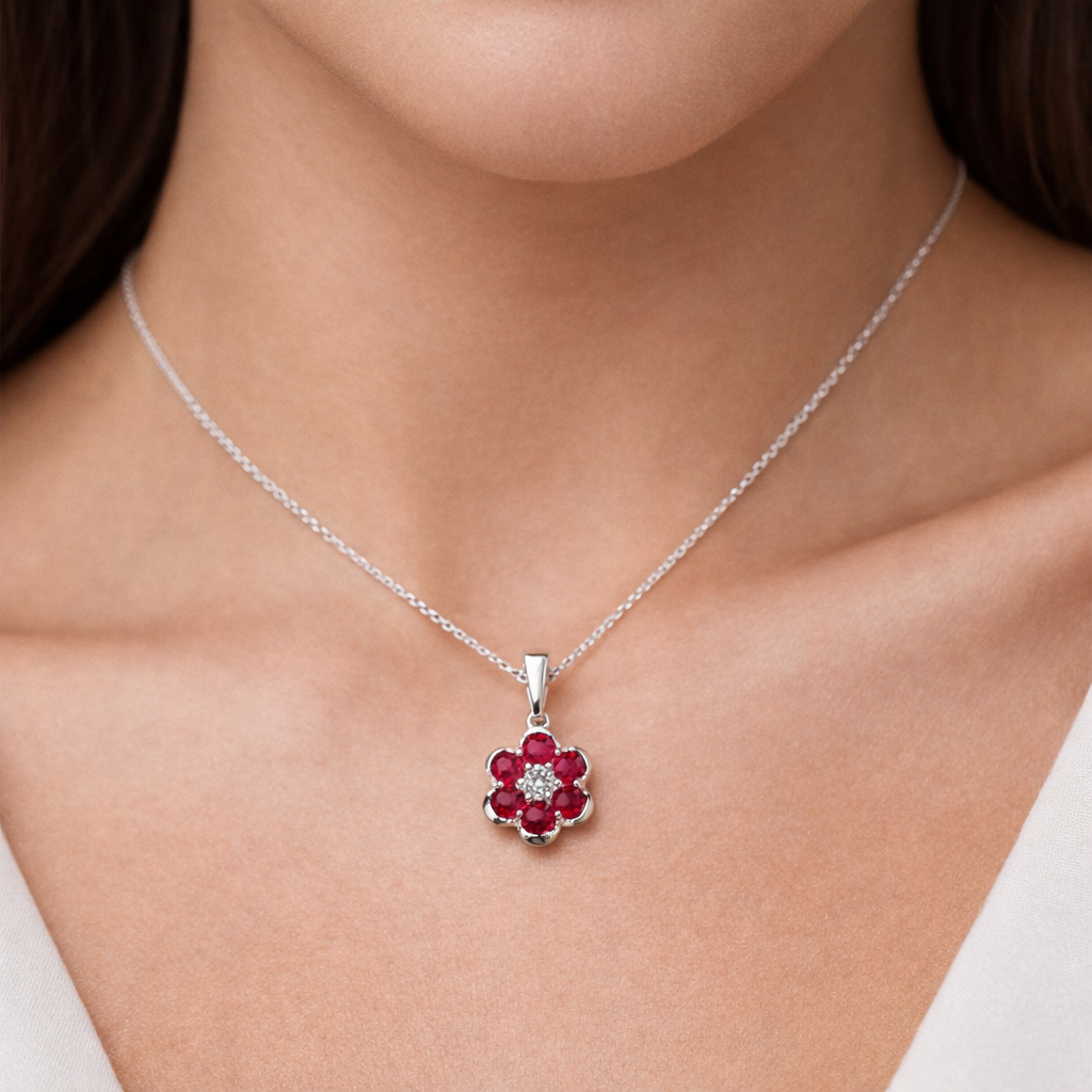Seraphina Ruby Bloom Pendant