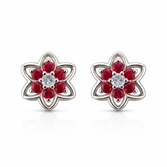 Royal Ruby Star Earring