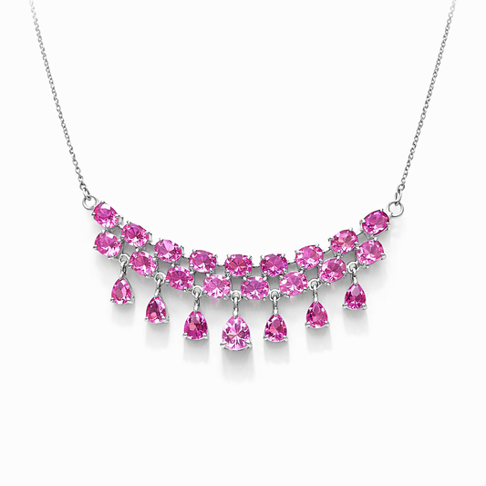 Empress Pink Sapphire Cascade Necklace