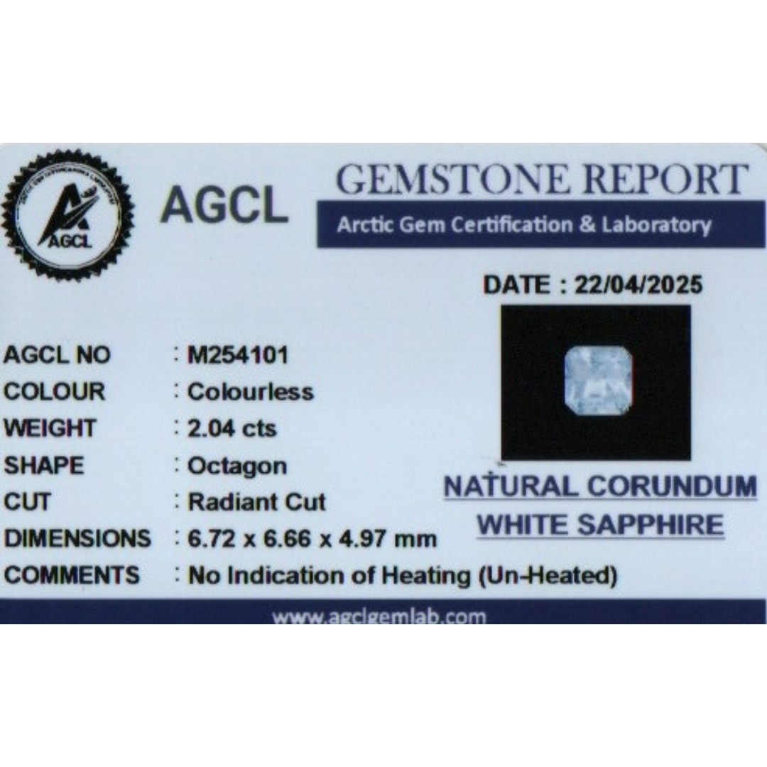 White Sapphire - Colorless 2.04Ct