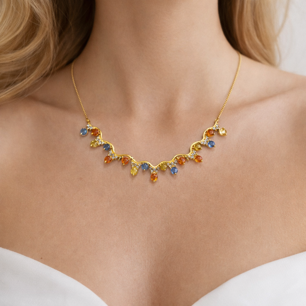 Imperial Ceylon Rainbow Sapphire Necklace