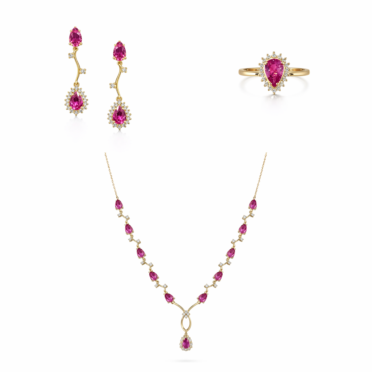 Majestic Pink Sapphire Cascade Set