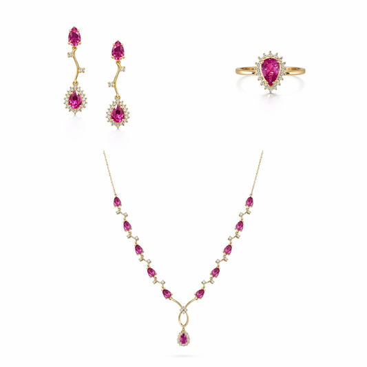 Majestic Pink Sapphire Cascade Set